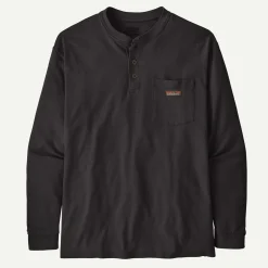 Outlet Men's Long-Sleeved Work Henley Pocket Tee T-Shirts|Long Sleeve