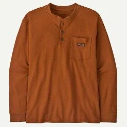 Outlet Men's Long-Sleeved Work Henley Pocket Tee T-Shirts|Long Sleeve