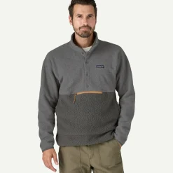 Men's Retro Pile Half-Snap Fleece Pullover Men's|Pullovers