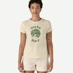 Clearance Women's Vote Her Organic Ringer Tee Women T-Shirts|Short Sleeve